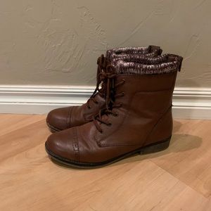 Brown Lace Up Ankle Boots